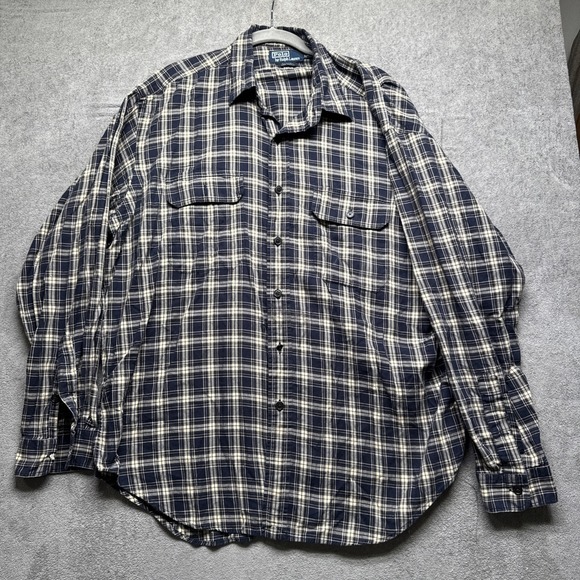 Polo Ralph Lauren Other - Polo‎ Ralph Lauren G.I. Shirt XL Plaid Cotton Button Up Workwear Rugged Style